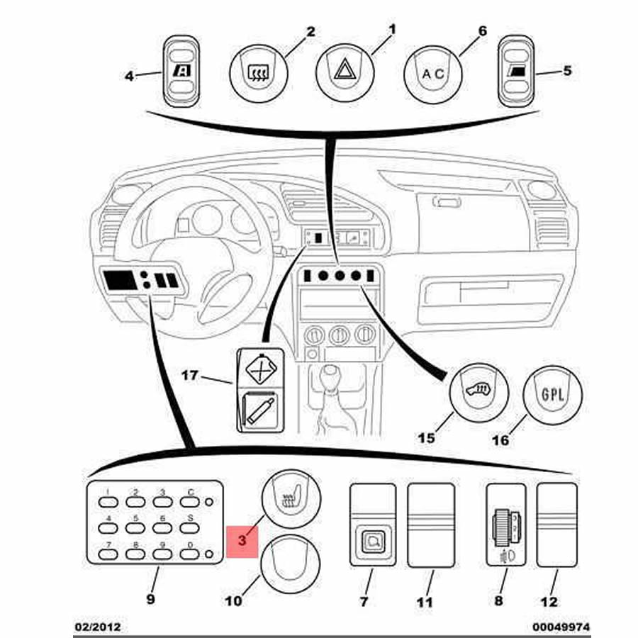 TECLA ASIENTO TERMICO